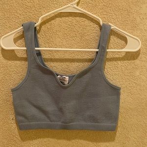 Blue crop top cotton on bralette top